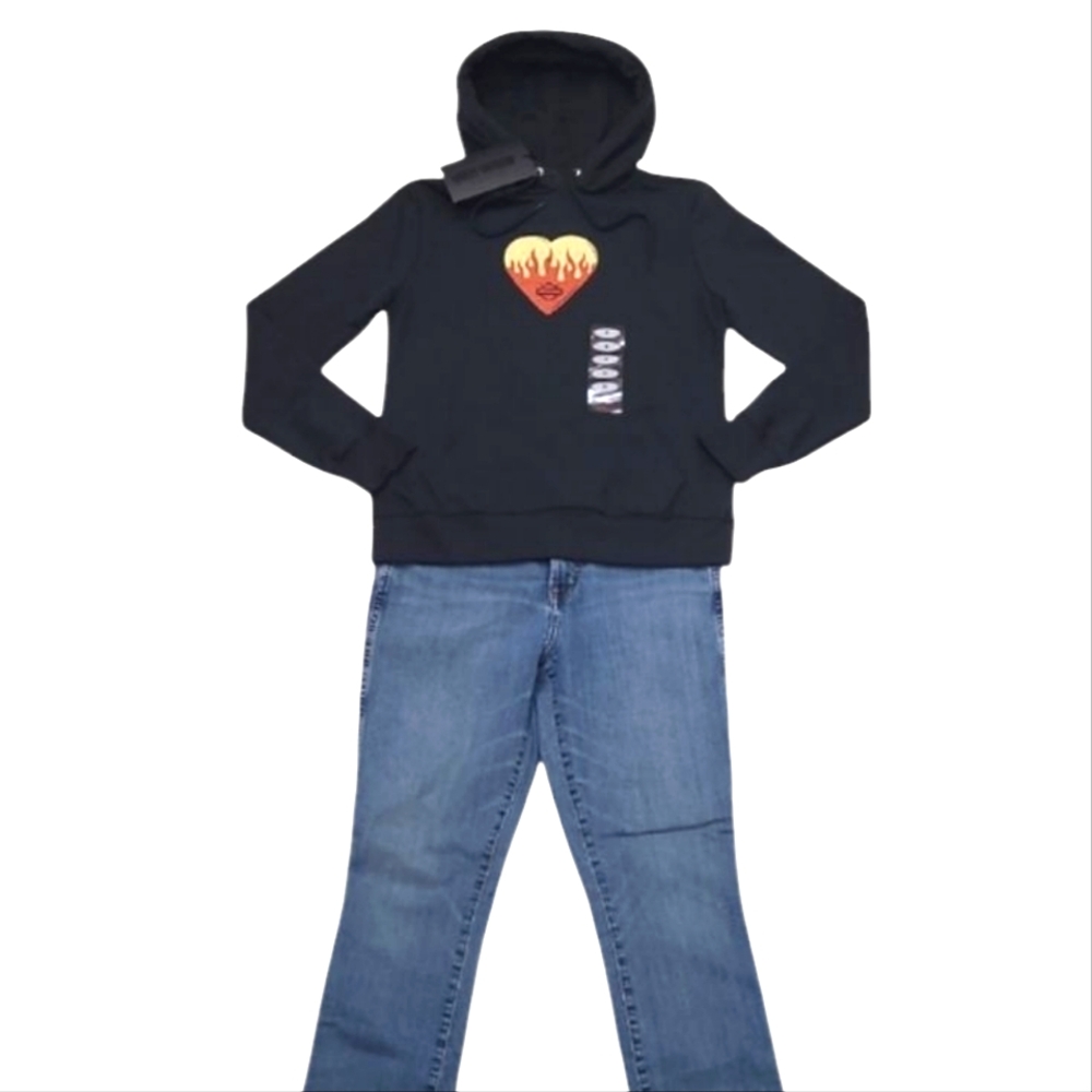 Harley-Davidson Graphic Pullover Hooded Sweatshirt HD Chest Logo Hoodie Pocket